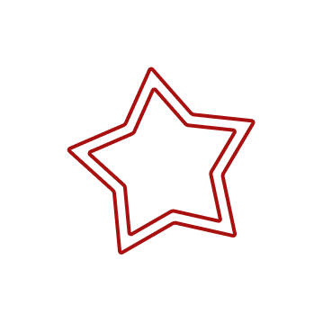 Outline of a star-shaped cookie cutter on a black background.