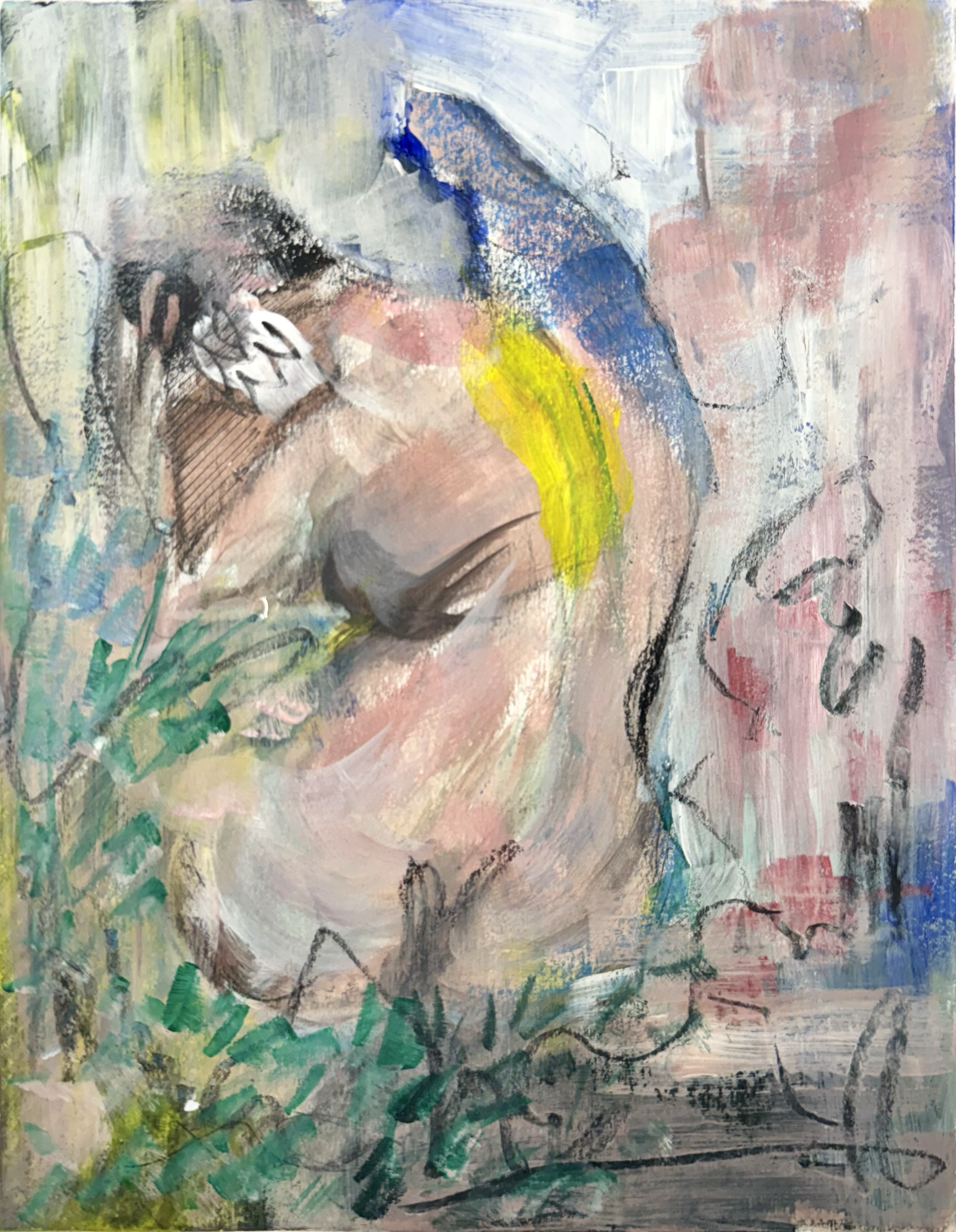 Beautiful Chaos - 9 ¼ x 7 ¼ in. Acrylic, charcoal and color pencil on paper
