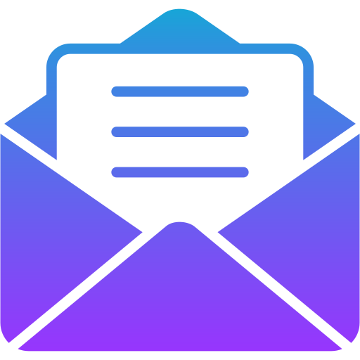 Icono de un mensaje de texto en un dispositivo digital con colores en tonos azules y morados.