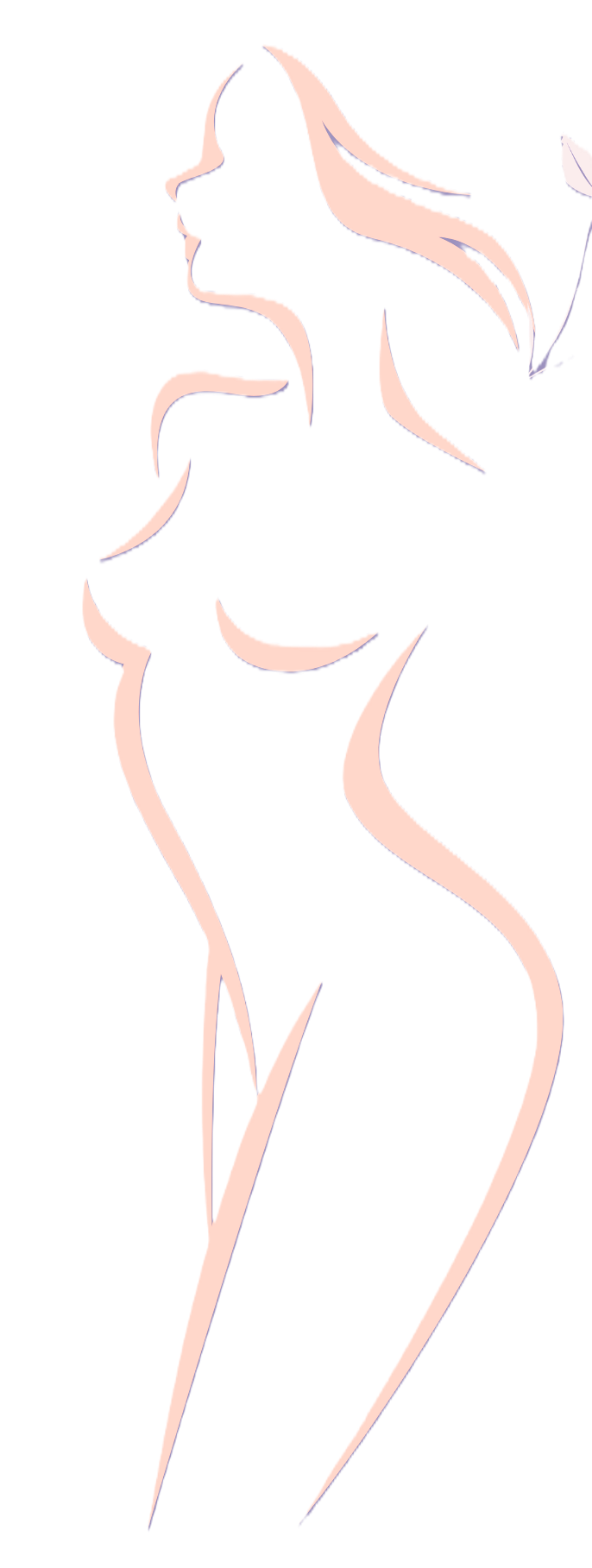 ilustración minimalista de una mujer en perfil con cabello largo y suelto, con una flor pequeña en la mano derecha