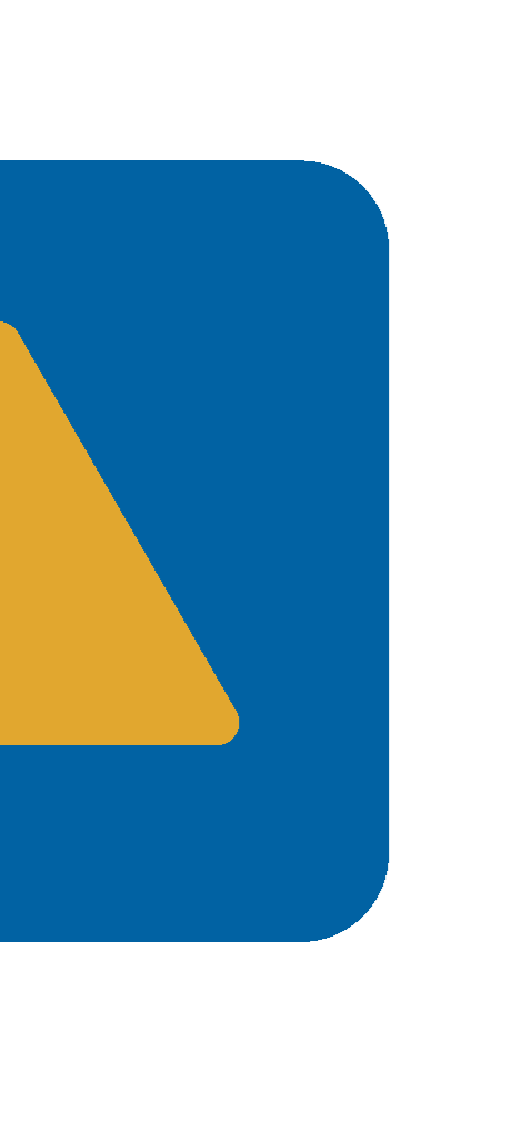 Close-up of a blue and gold card with a yellow triangle design.