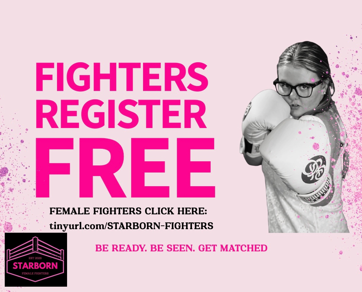 Join Starborn free. Create your fighter profile and access more suitable fight, sparring and networking opportunities across NSW.