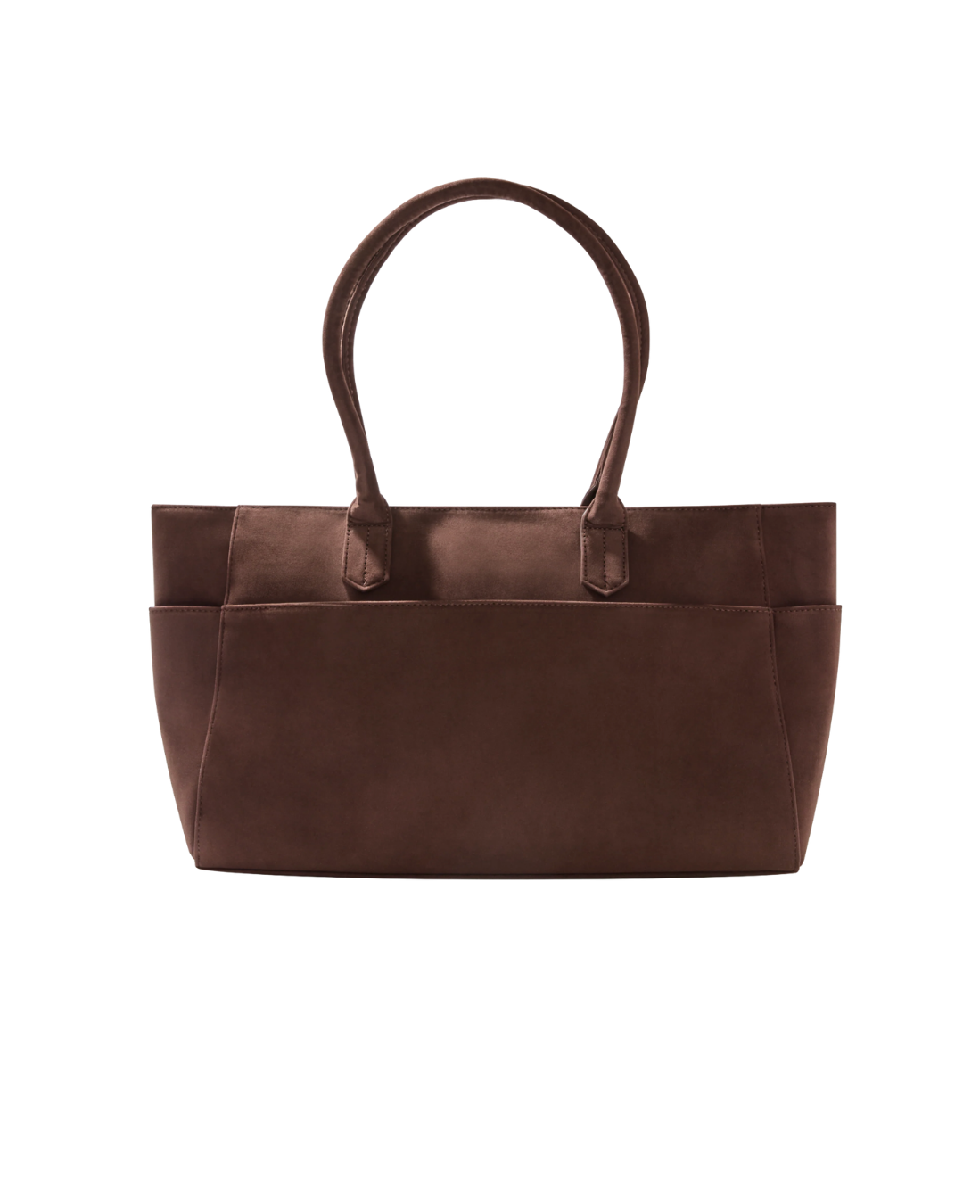 Brown suede tote bag for fall. Perfect for laptops and mom's on the go.