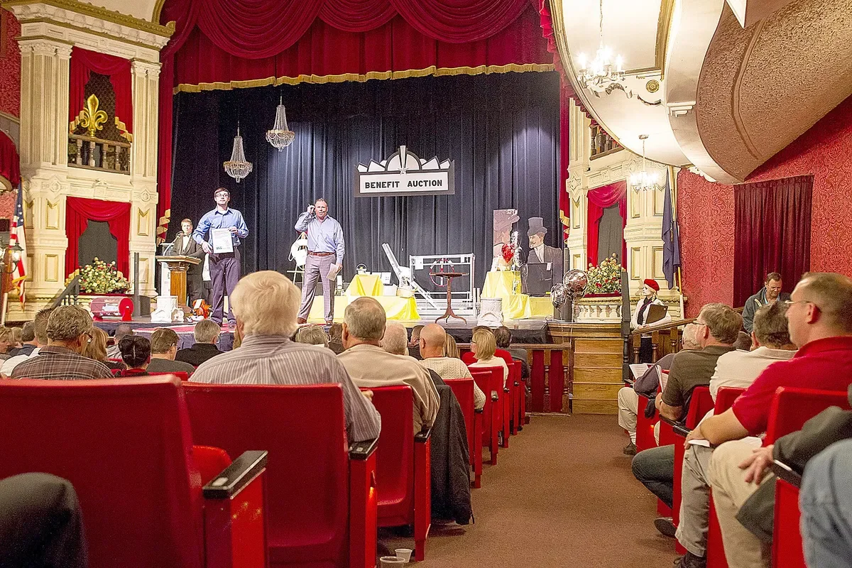 Live auction from the stage of the historic Tibbits Opera House in Coldwater, Michigan.