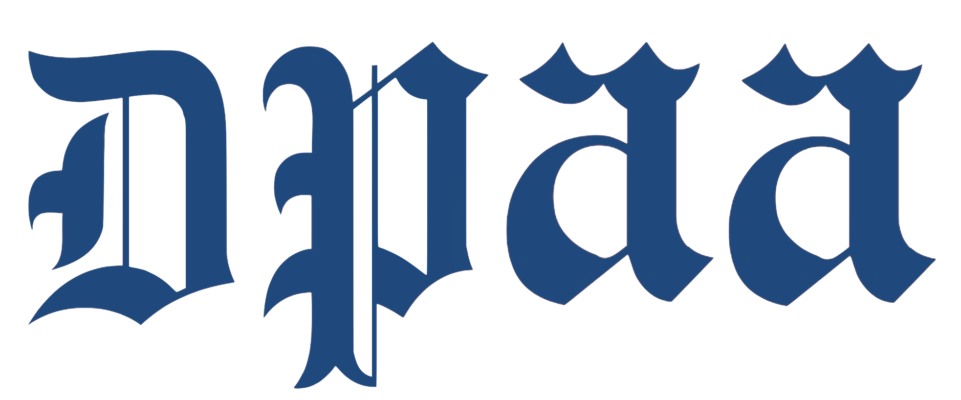 The word 'DPAA' written in Old English style in navy blue.