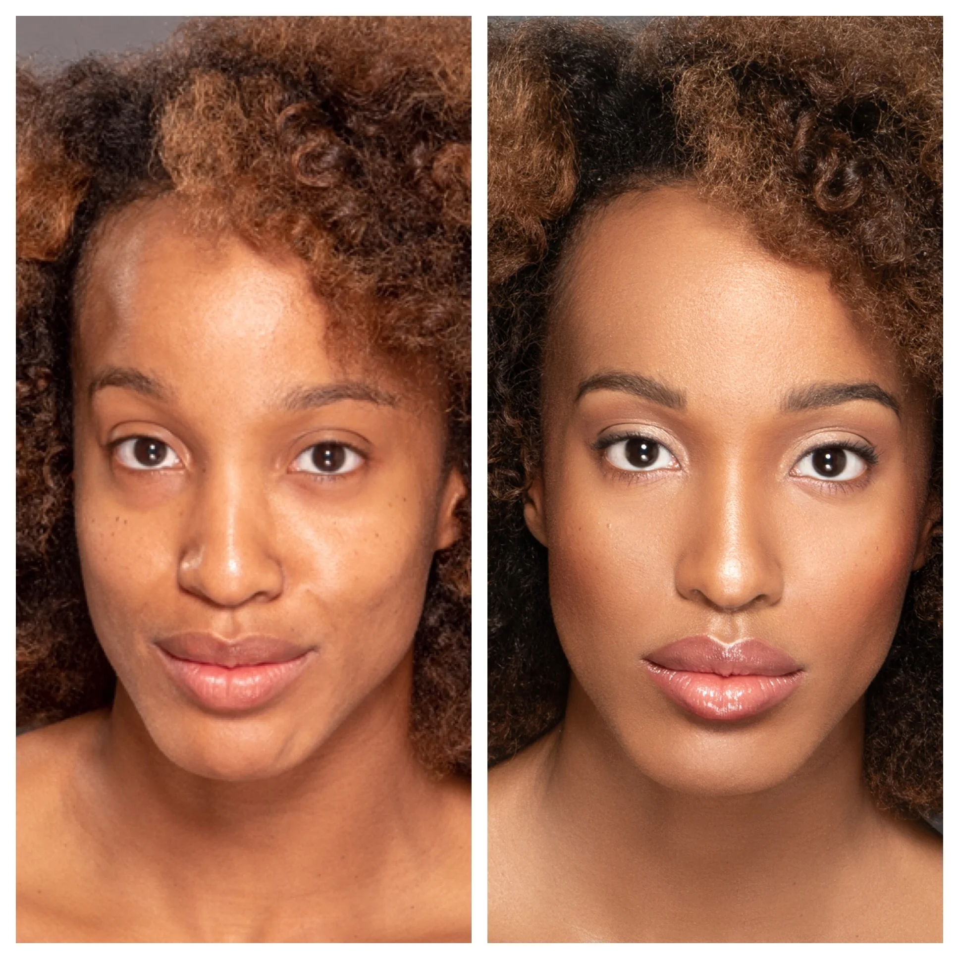 Dark Skin Before &amp; After Makeup Look (Copy)