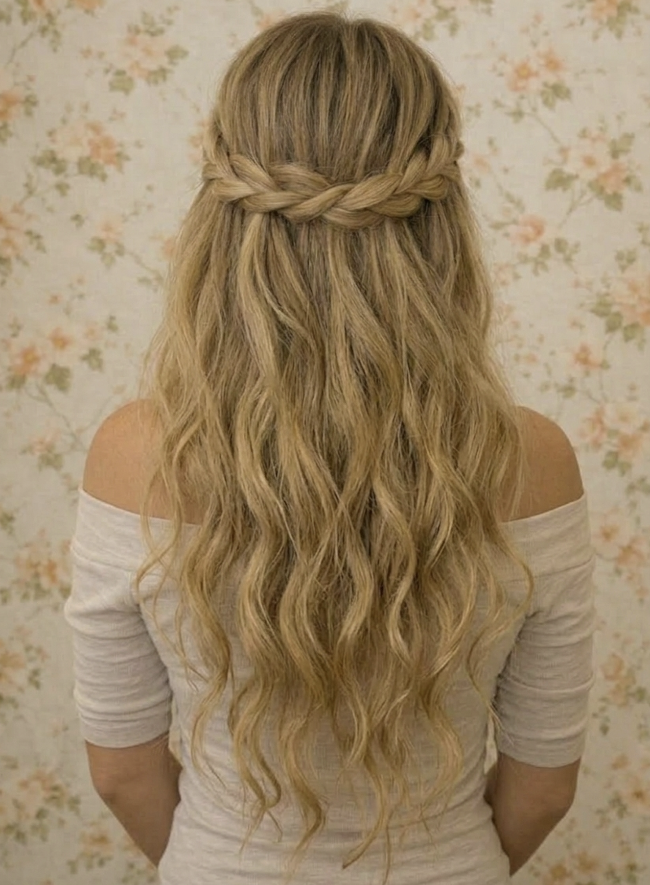 Half Up Beach Waves & Infinity Braid (Copy)