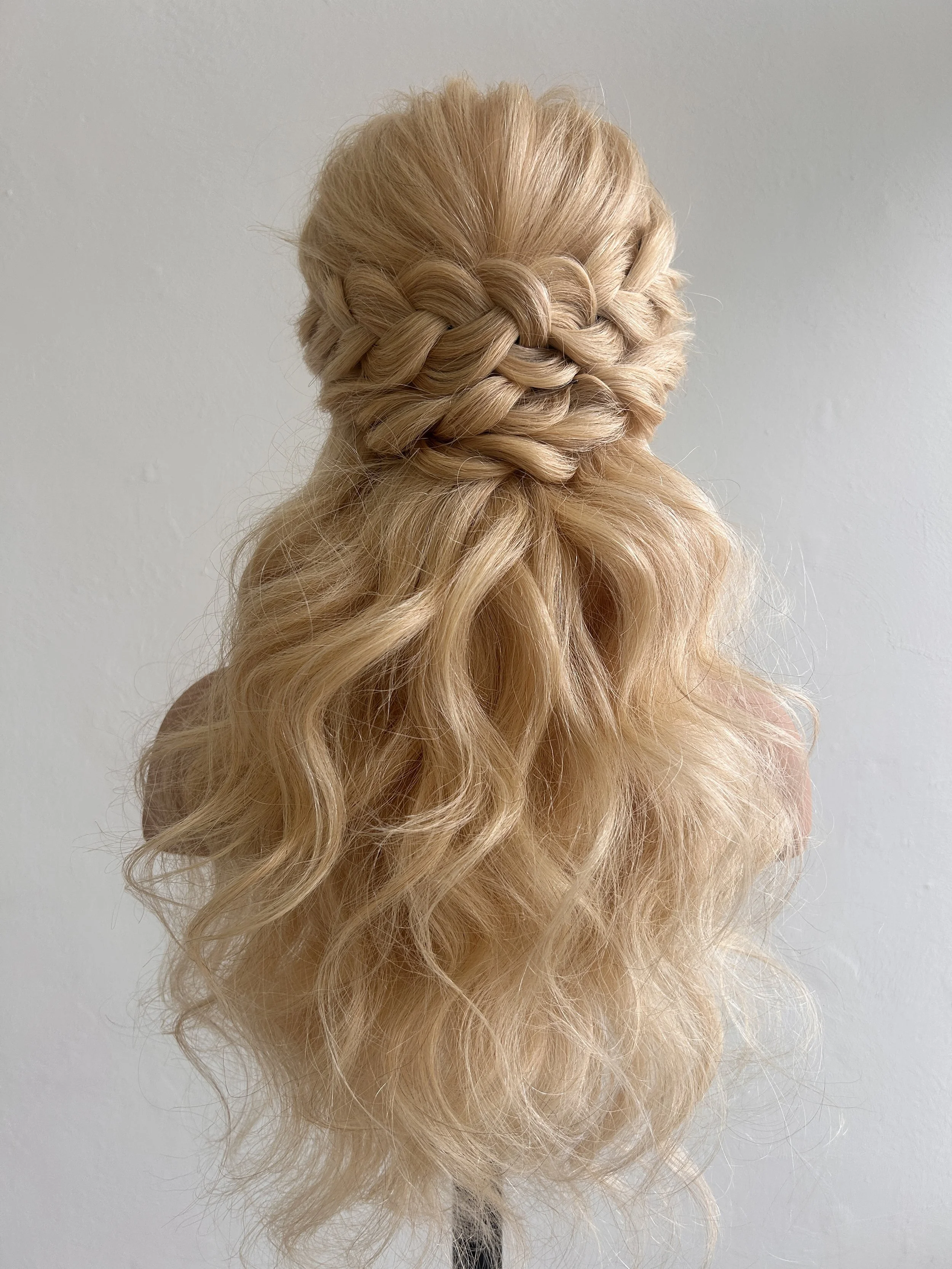 Back View of Bridal Boho Hair With Glam Waves & Braid (Copy)