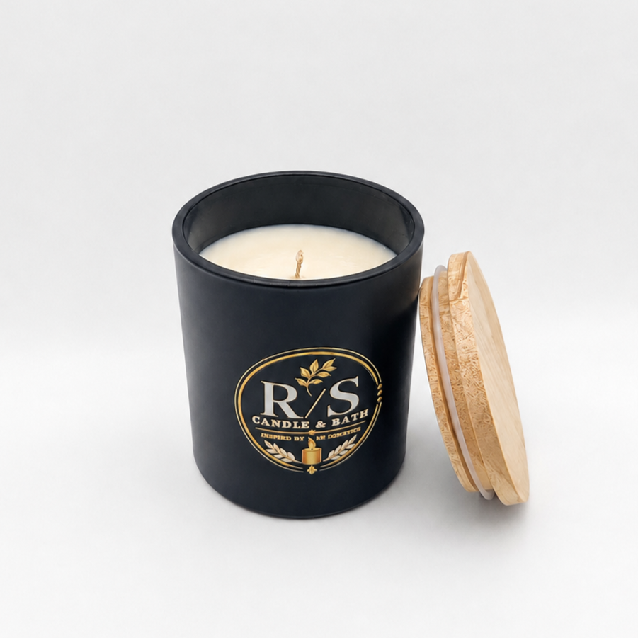 Personalized Matte Black Soy Candle - 8 oz