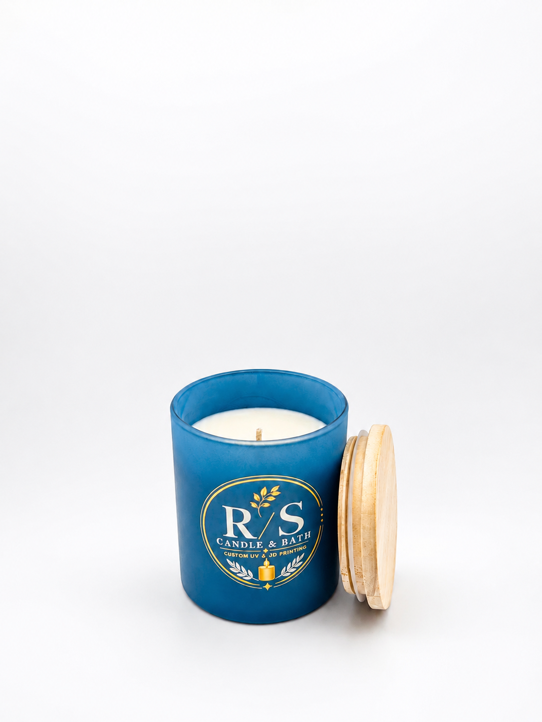 Personalized Navy Blue Soy Candle - 8 oz