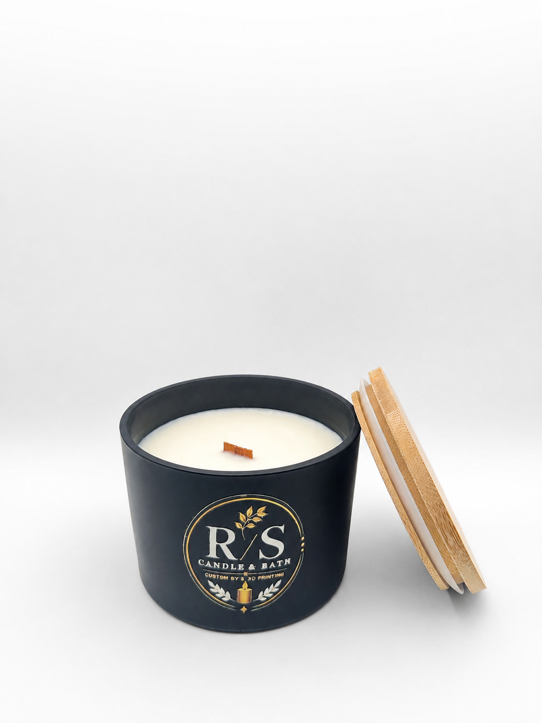 Personalized Matte Black Soy Candle - 16 oz