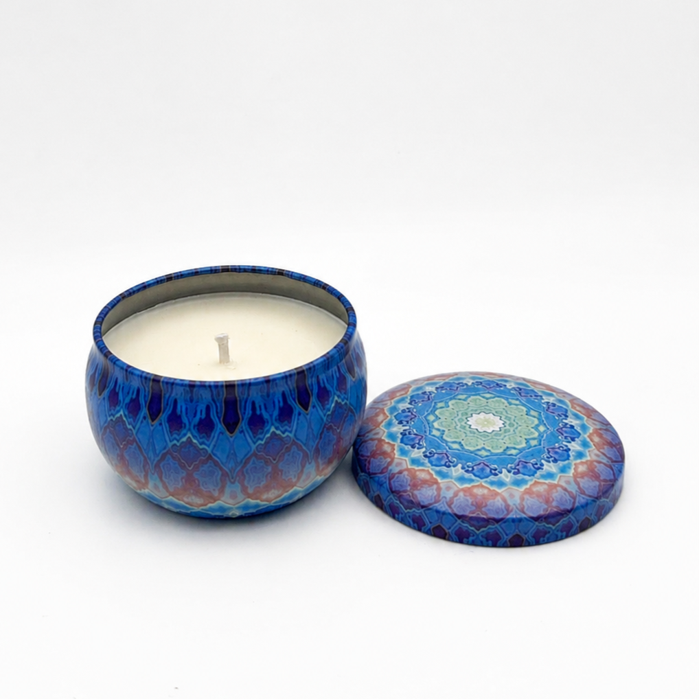 Decorative Mini Tin Soy Candle - 2.5 oz