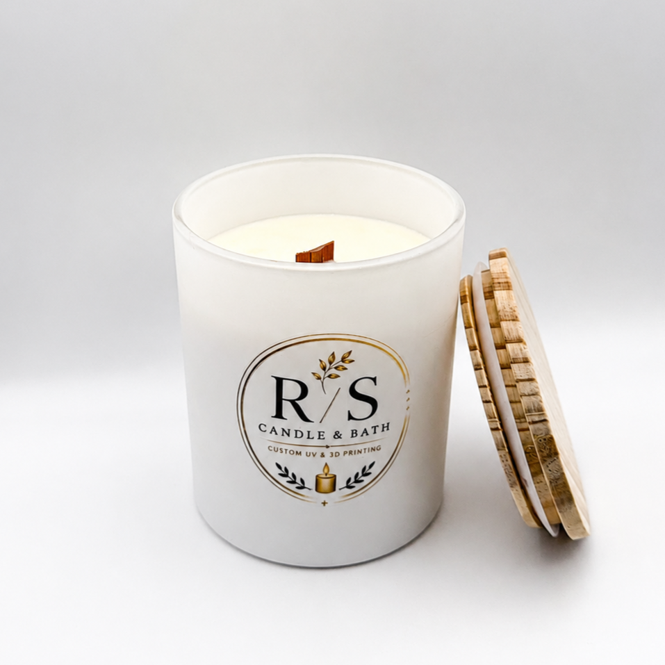 Personalized Matte White Soy Candle - 11 oz