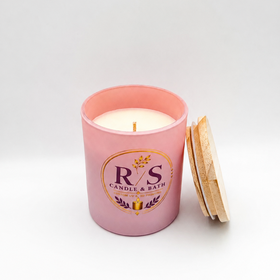 Personalized Matte Pink Soy Candle - 8 oz