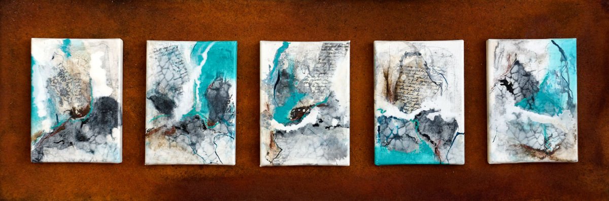 Originalkunstwerk "love letter", 30x90 cm, mit Rost, abstrakt