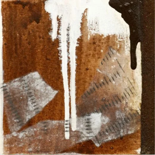 Originalkunstwerk "iron", 3 x 20x20 cm, abstrakt, mit Rost, 3-teilig