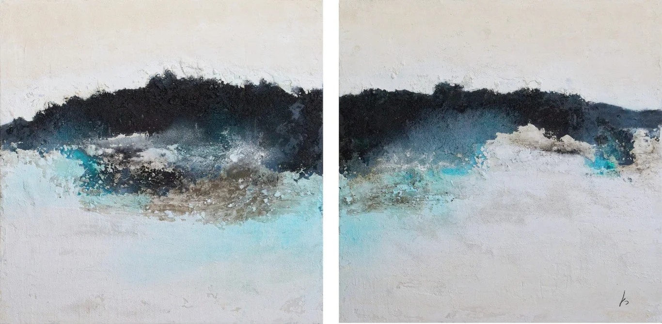Originalkunstwerk "stay tuned", 2 x 60x60 cm, abstrakt, 2-teilig
