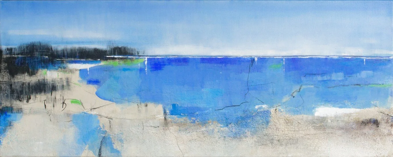Originalkunstwerk "kefalonia 3", 40x100 cm, abstrakte Landschaft