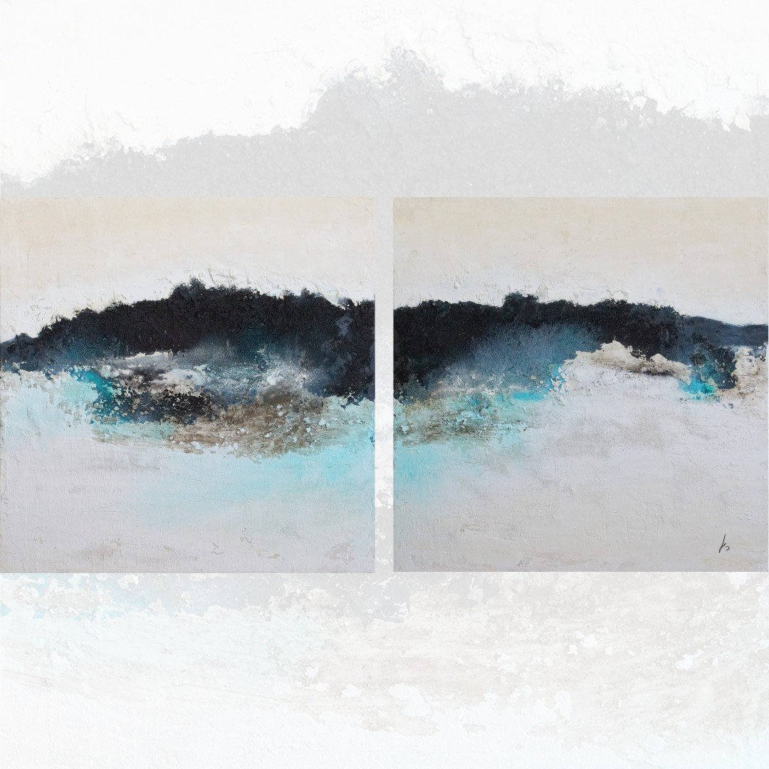 Originalkunstwerk "stay tuned", 2 x 60x60 cm, abstrakt, 2-teilig