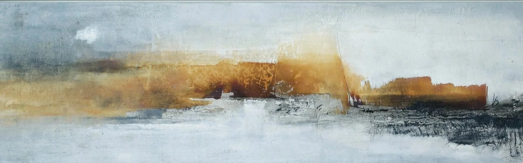 Eine abstrakte Landschaft in Naturfarbtönen