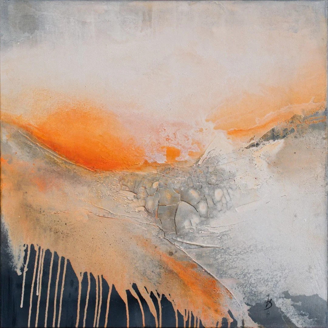 Originalkunstwerk "splüi", 80x80 cm, abstrakt, Sabbione/Bavonatal 