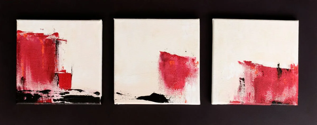 Originalkunstwerk "confidence", 3 x 20x20 cm auf Holzplatte, abstrakt