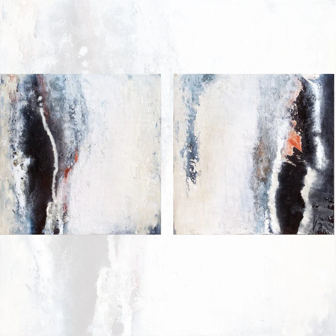 Originalkunstwerk "stay safe", 2 x 60x60 cm, abstrakt, 2-teilig