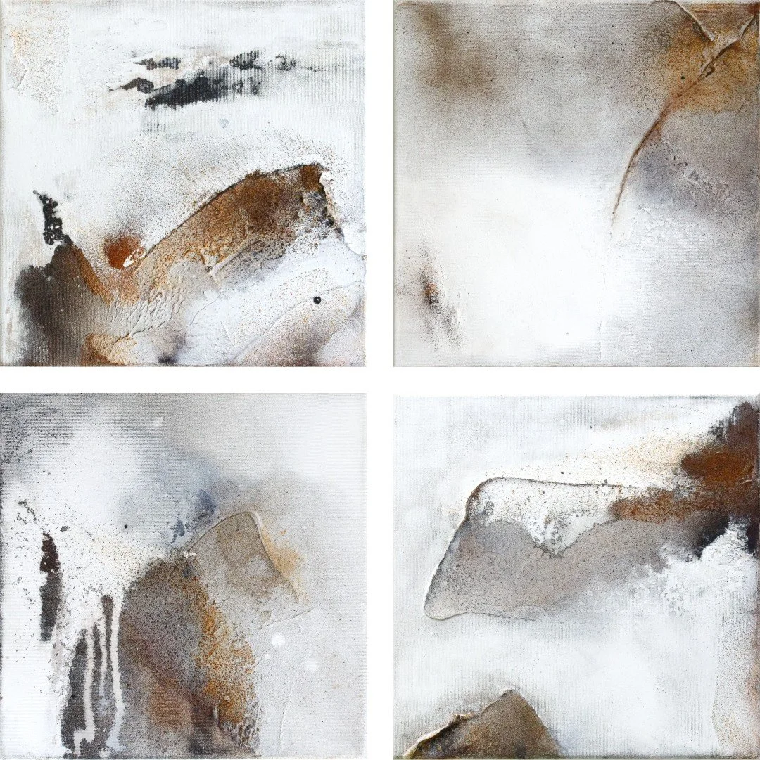 Originalkunstwerk "just turn around", 4 x 30x30 cm, abstrakt, 4-teilig