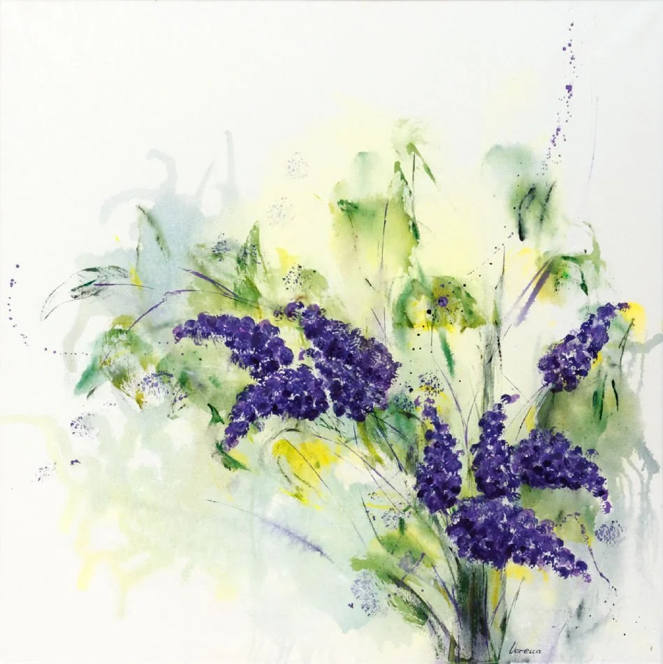 Originalkunstwerk "touch of summer 7", 90x90 cm, semi-abstrakt, Blumen