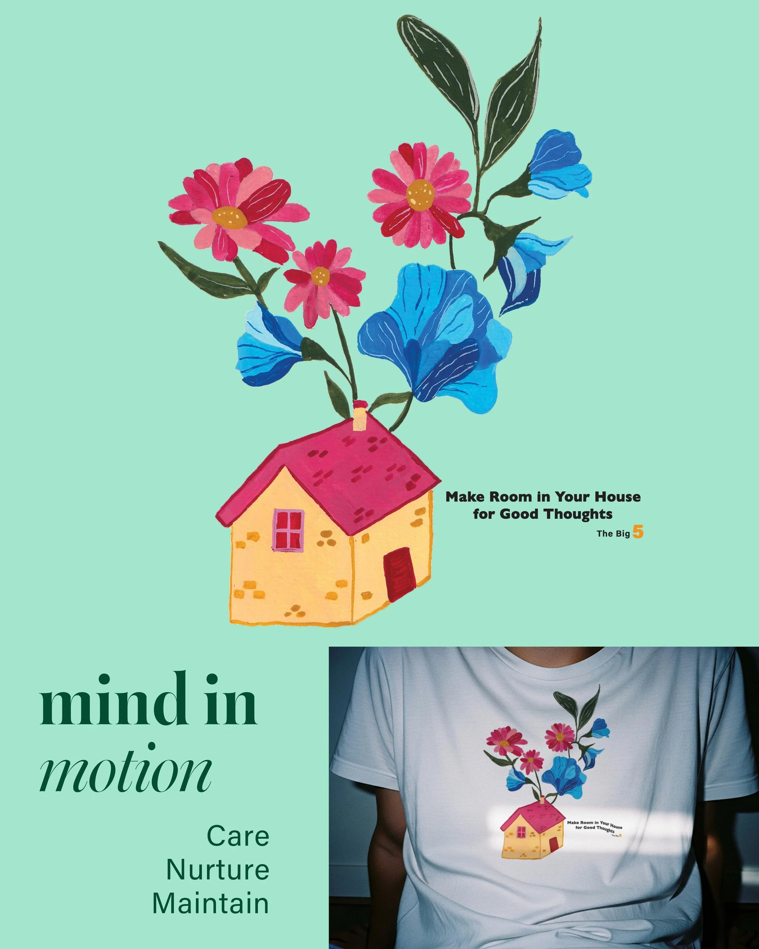 My Response to Project 3 Mental Health Awareness for Communication Design Studio 4 

Mind in Motion is a collective that creates mental health theme apparel that promotes positive mental health habits and actions using the mindspot big 5 Alongside co