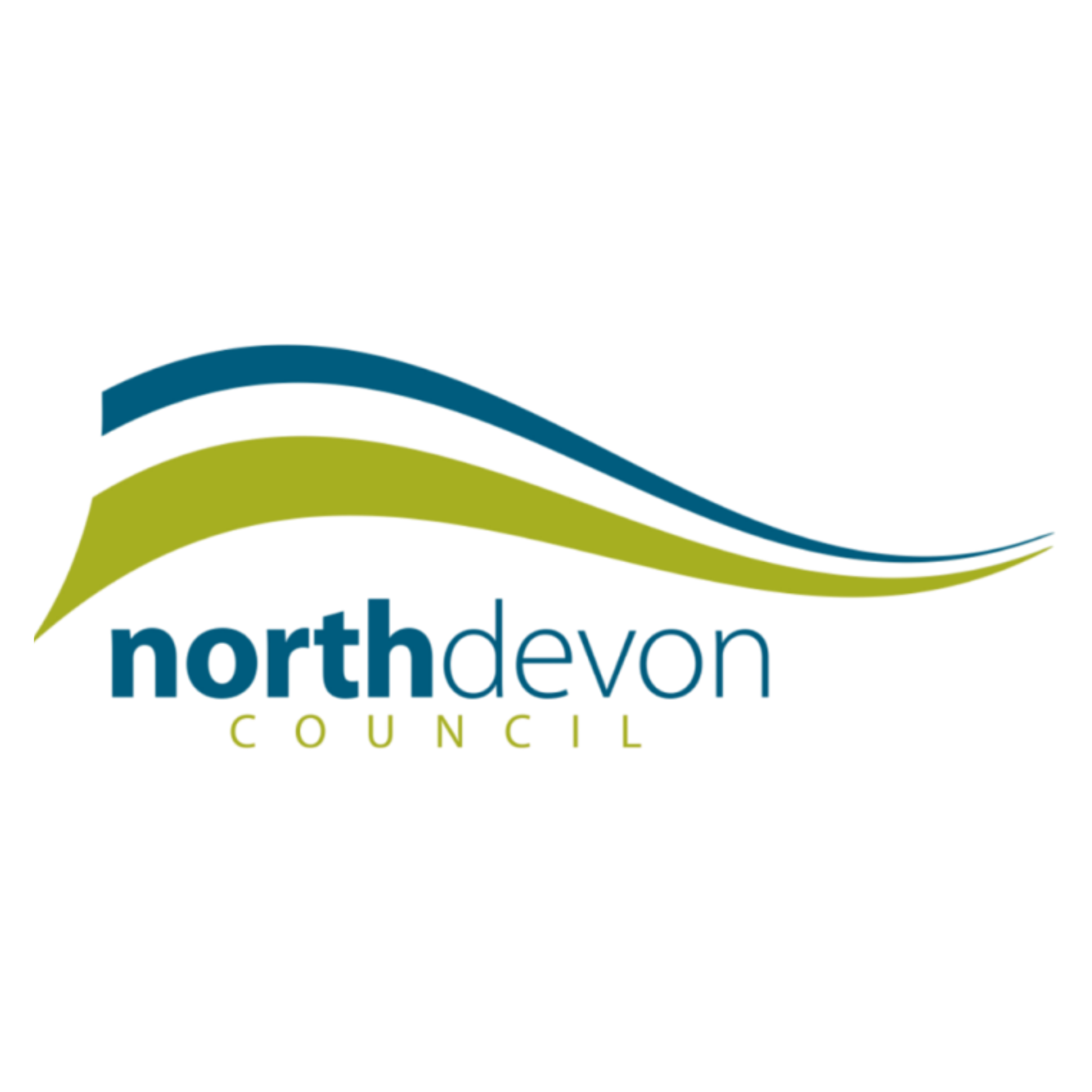 Logo for North Devon Council with stylized waves in blue and green above the council's name.