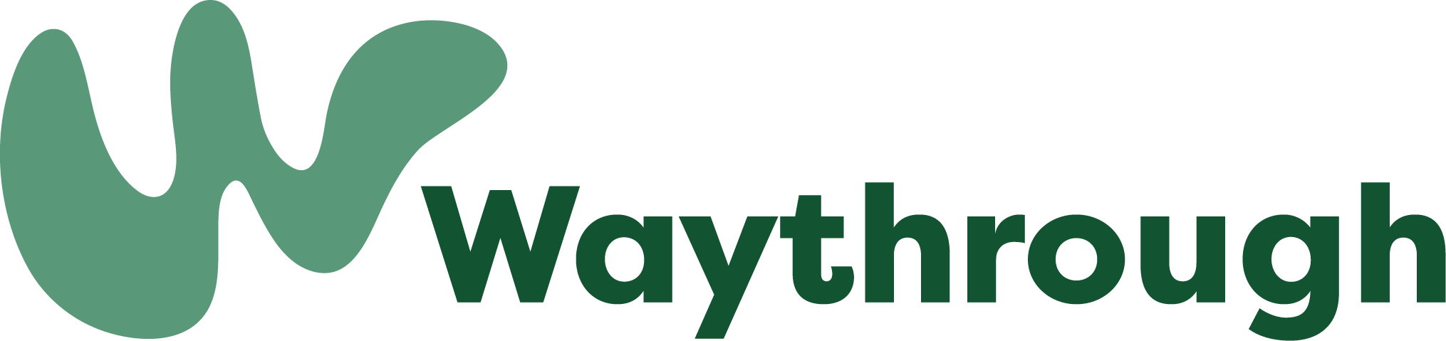 Logo with a stylized hand and the word "Waythrough"