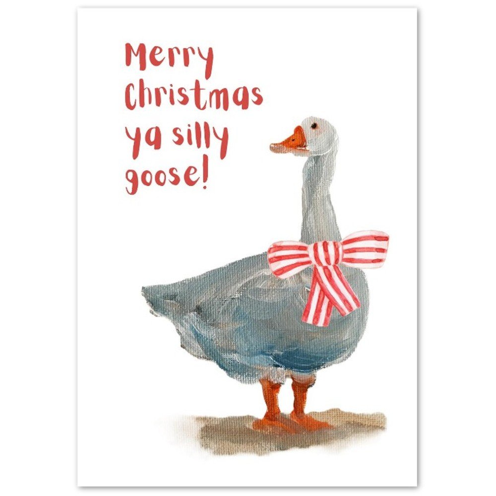 Merry Christmas Ya Silly Goose Holiday Cards - Set of 10