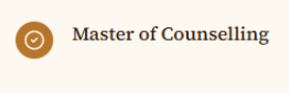 Master of Counselling logo with a smiley face icon