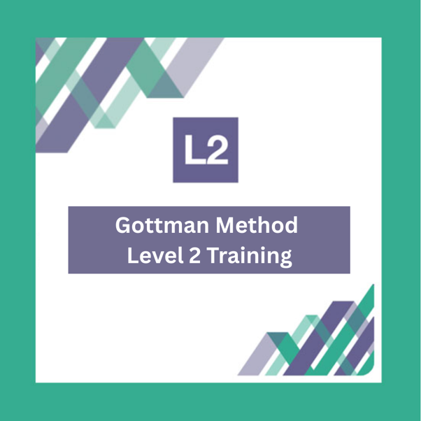 Cover page for Gottman Method Level 2 Training, with geometric design and L2 label.