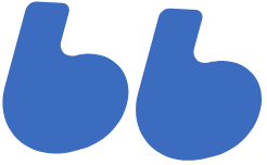 Blue quotation marks on a black background.