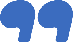 Blue quotation marks on a black background