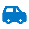 Simple blue icon of a car
