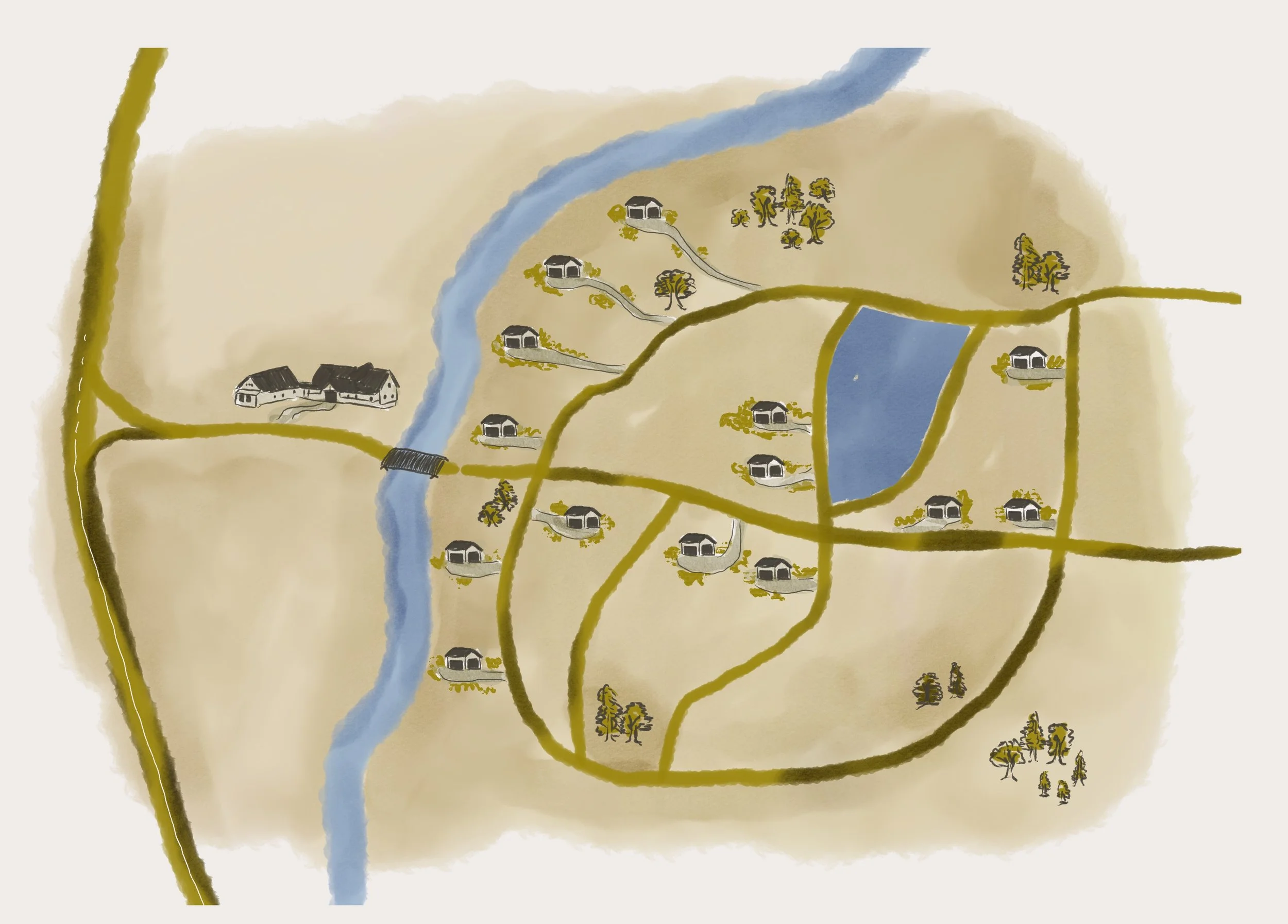 mapa hotel y cabañas en el rio