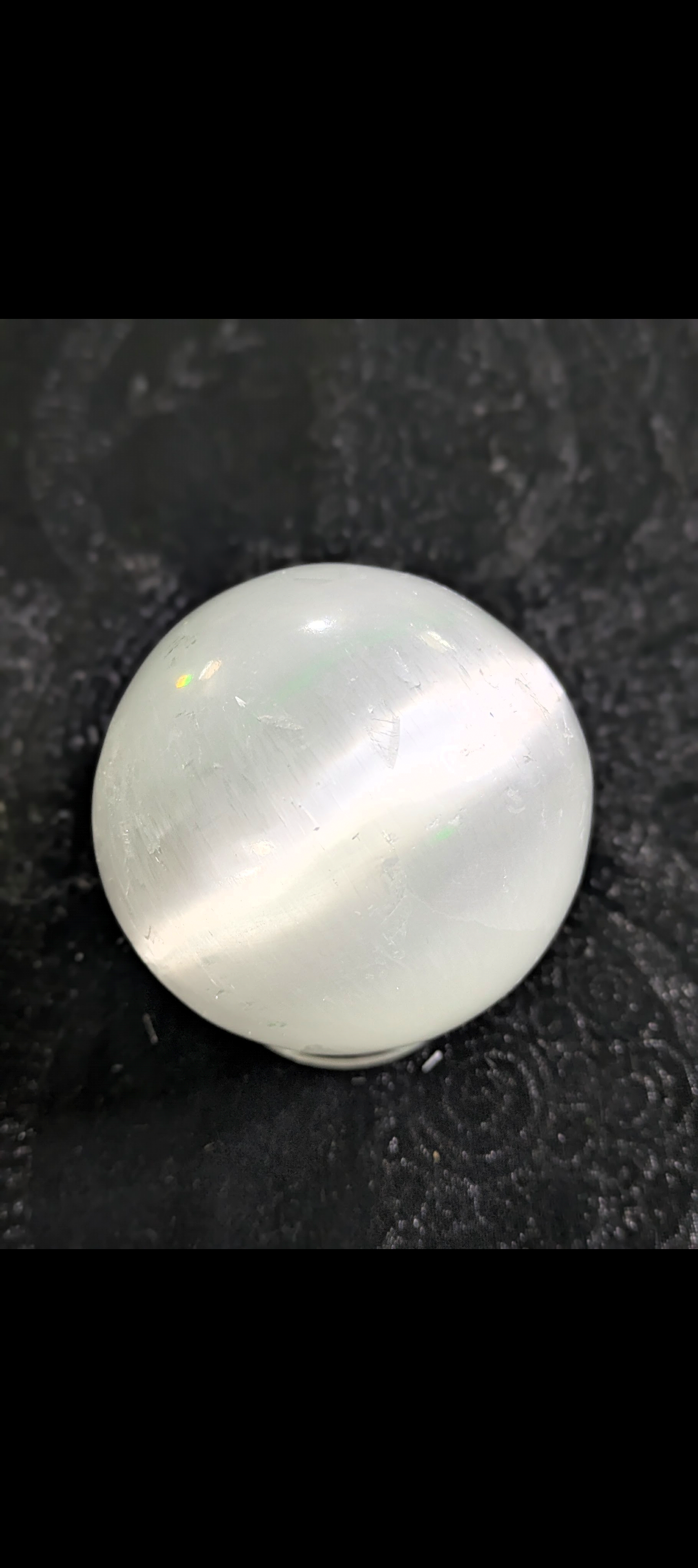 Polished Selenite Crystal Sphere (~2–2 ¾")