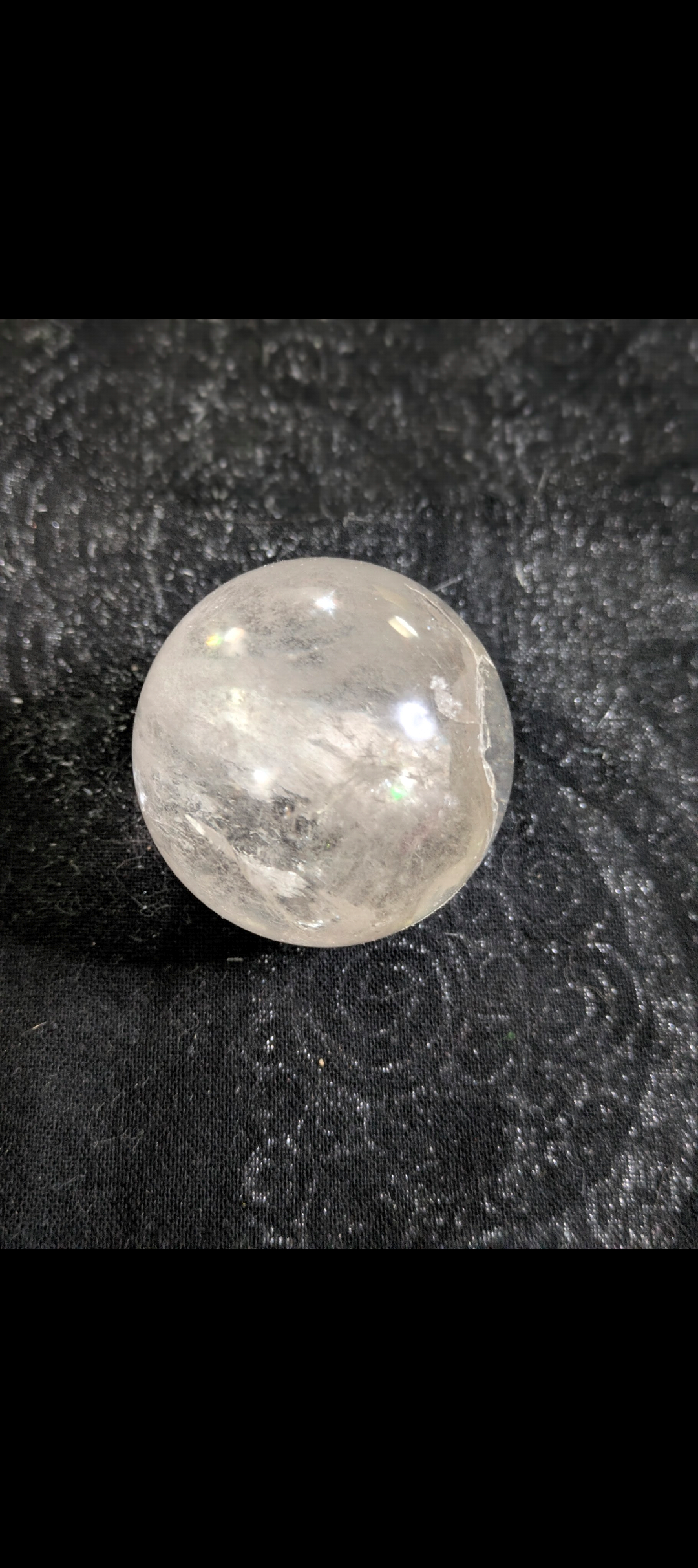 High-Clarity Clear Quartz Sphere (Grade A, ~1 ¾")