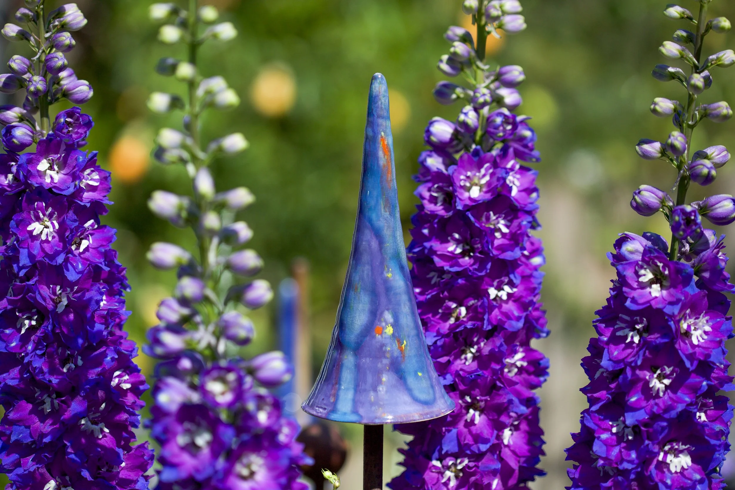 Handmade ceramic mushroom cane topper, by Sheena Bond