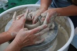 1:2 pottery throwing lesson for two people with Sheena Bond at her home studio near Eastleigh
