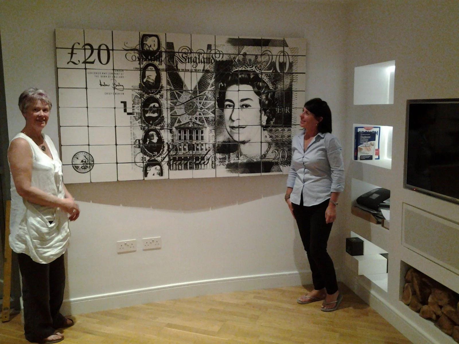 Quantitative Easing' — screen-printed, low-relief text inspired by the economic headlines of 2012.
