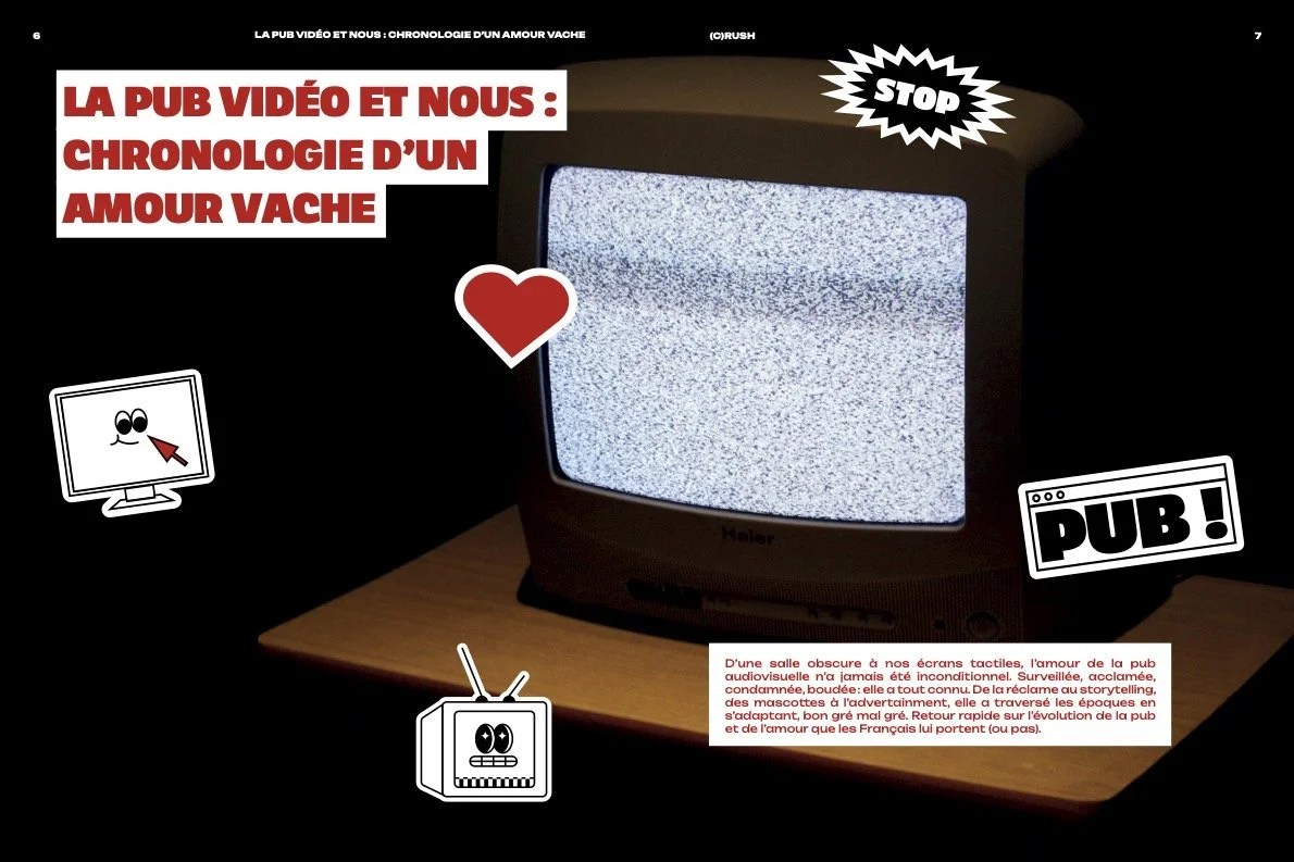 Article la pub vidéo et nous, chronologie d'un amour vache au sein du magazine (C)RUSH