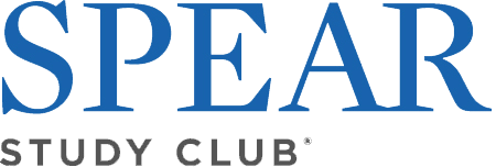 SPEAR STUDY CLUB logo in blue and gray text.