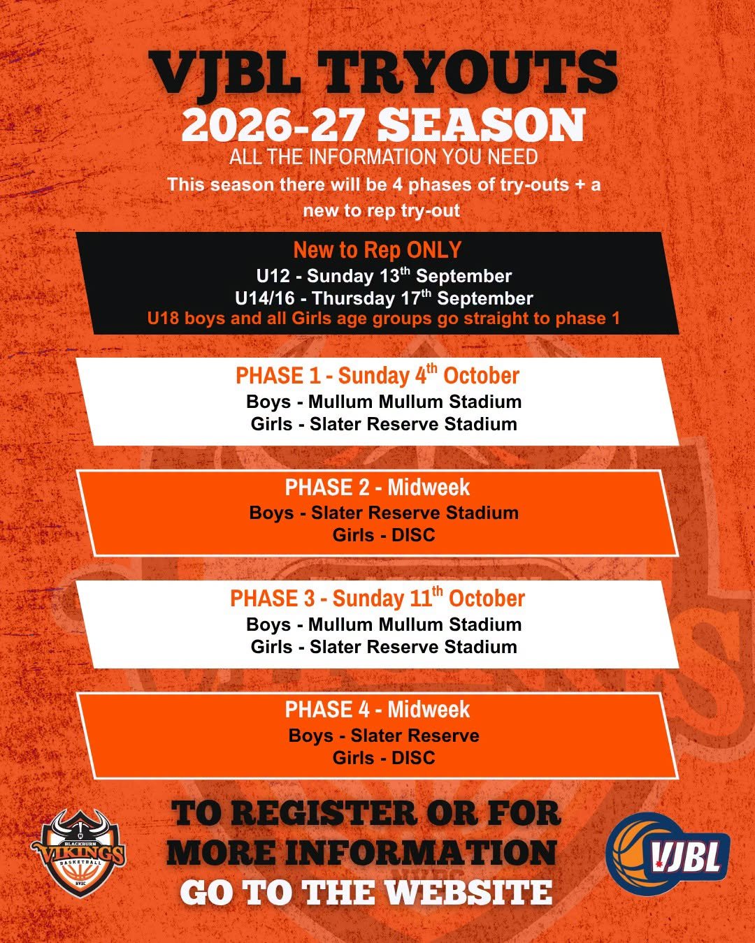 VJBL TRYOUTS 2026-27 SEASON