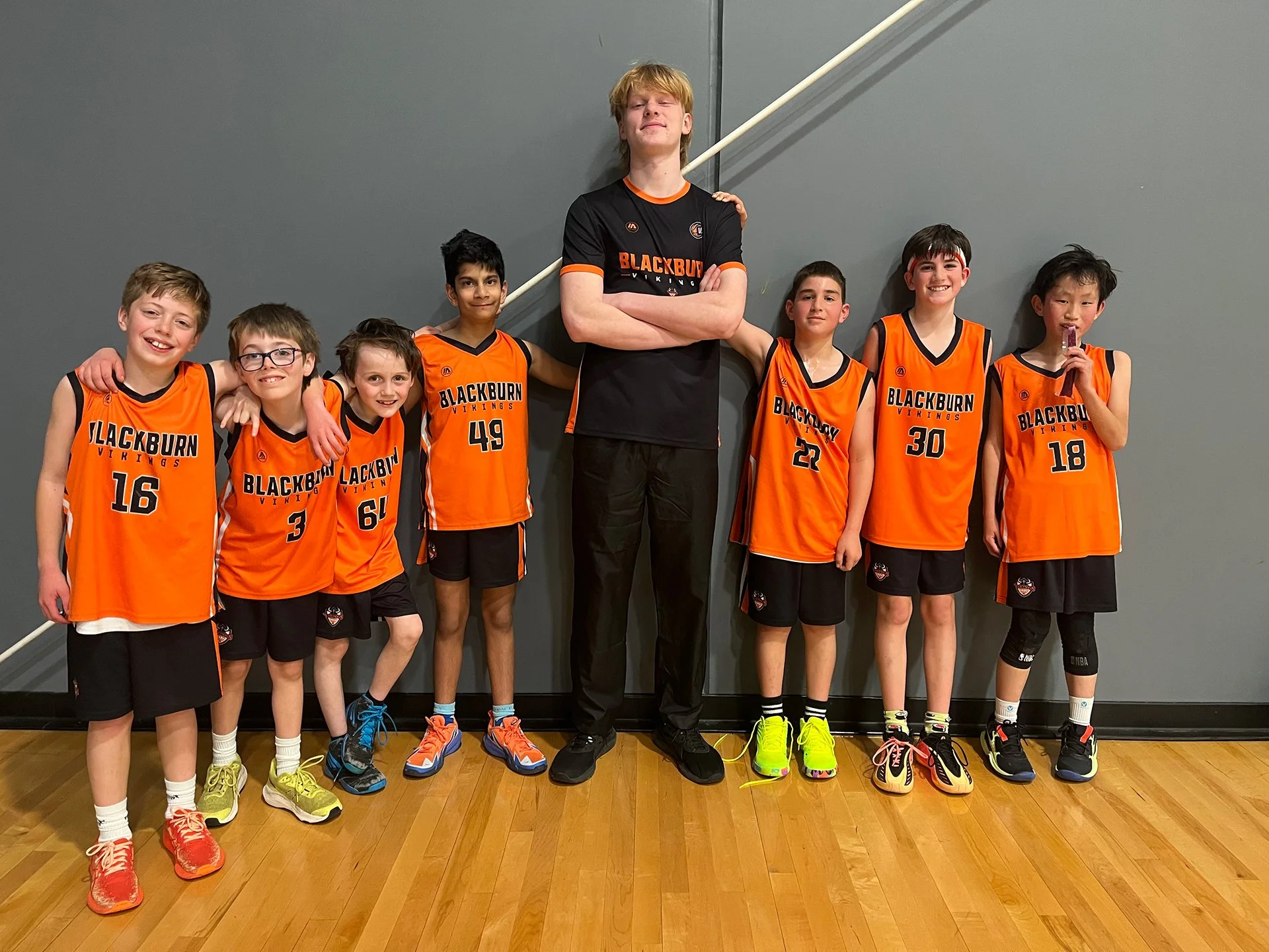 Young coach with his U11 boys team