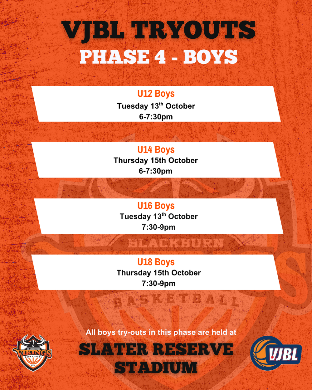 VJBL Tryouts Phase 4 boys information