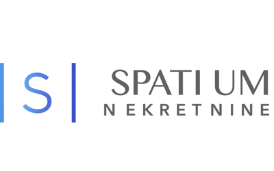 Logo of Spatium Nekretnine with blue and gray text
